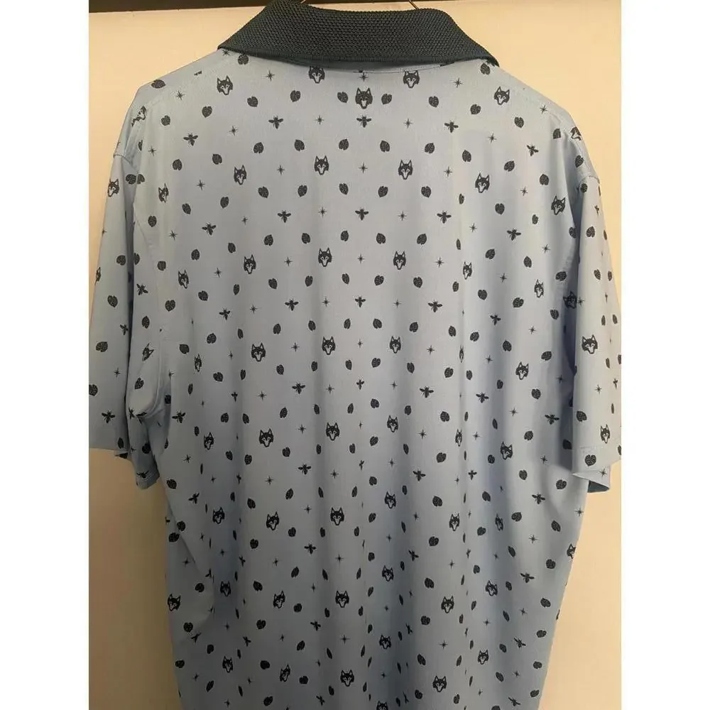 Greyson Light Blue Polo Shirt with Patterned Design Size L - Picture 3 of 3